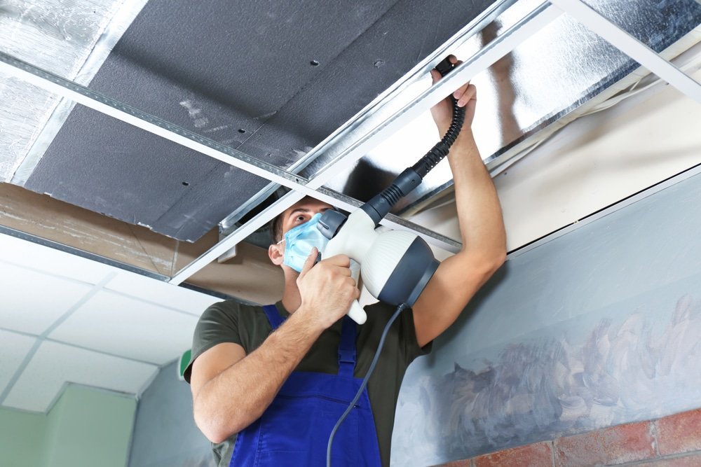 A Professional Man Clean Air Duct