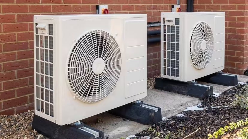 Heat Pump install outside house